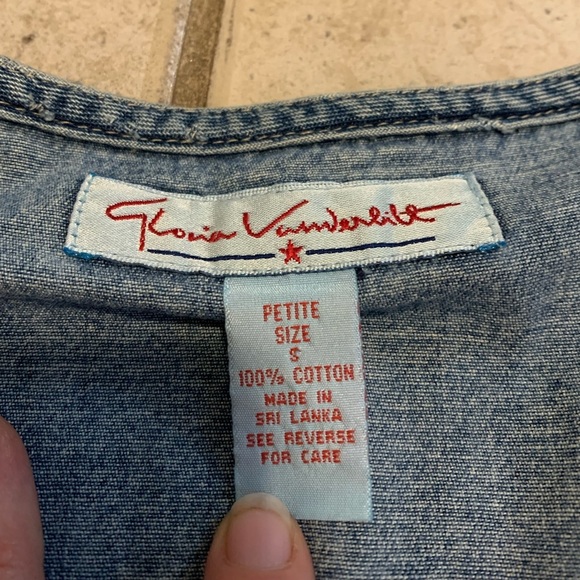 Vintage Gloria Vanderbilt Denim Wrap Dress Size Small - 90s Y2K - Picture 7 of 8